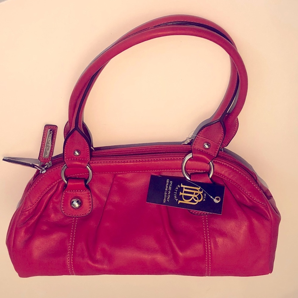*NEW* Mia Battina Red Leather Satchel